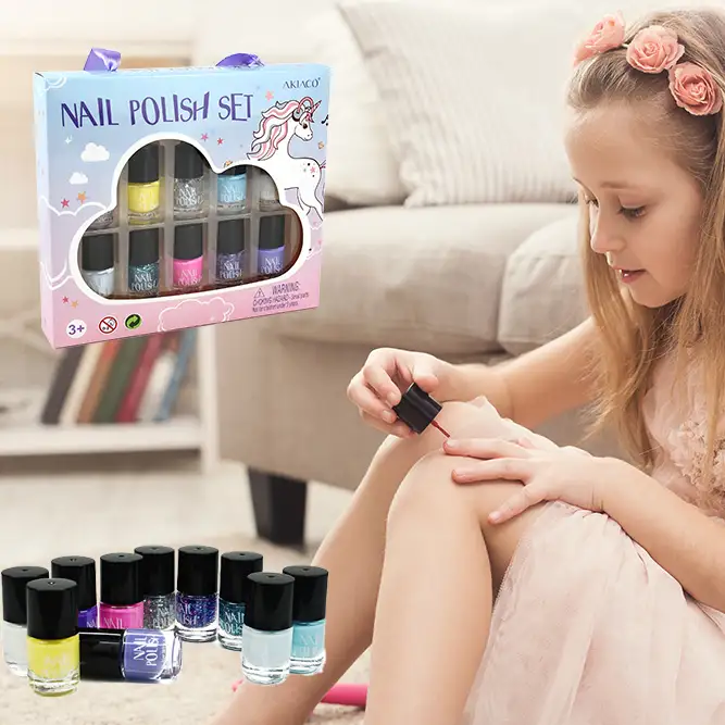 Kids makeup palette: A world of nail art possibilities.