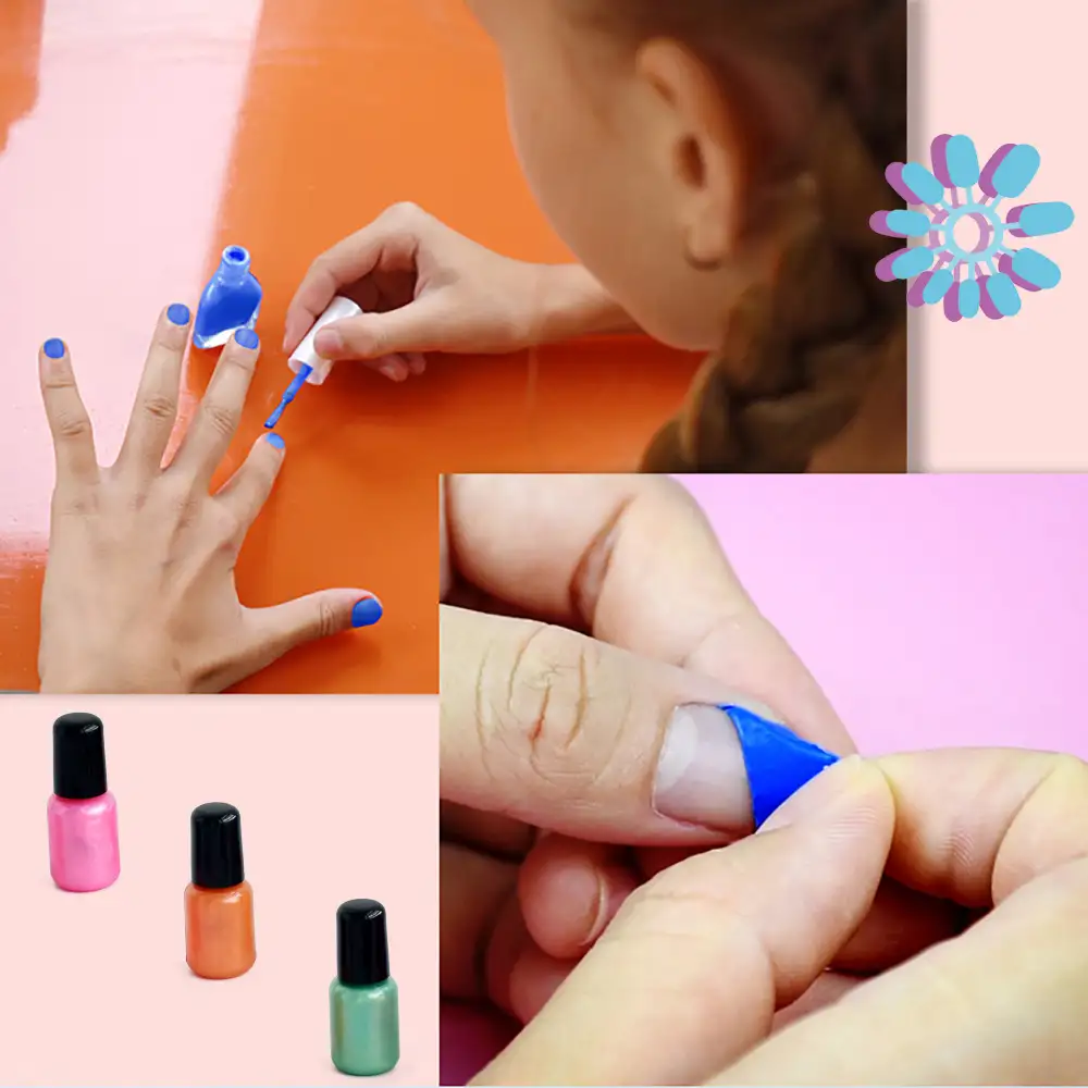 Adorable nail designs with the Girls Nail Polish Set for young fashionistas.