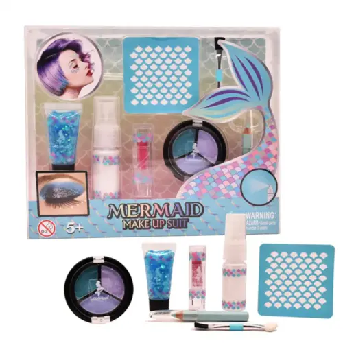 Kids Make Up Kit with Colorful Palette and Brushes.