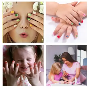 Happy Children Enjoying Their Kids Makeup Creations.