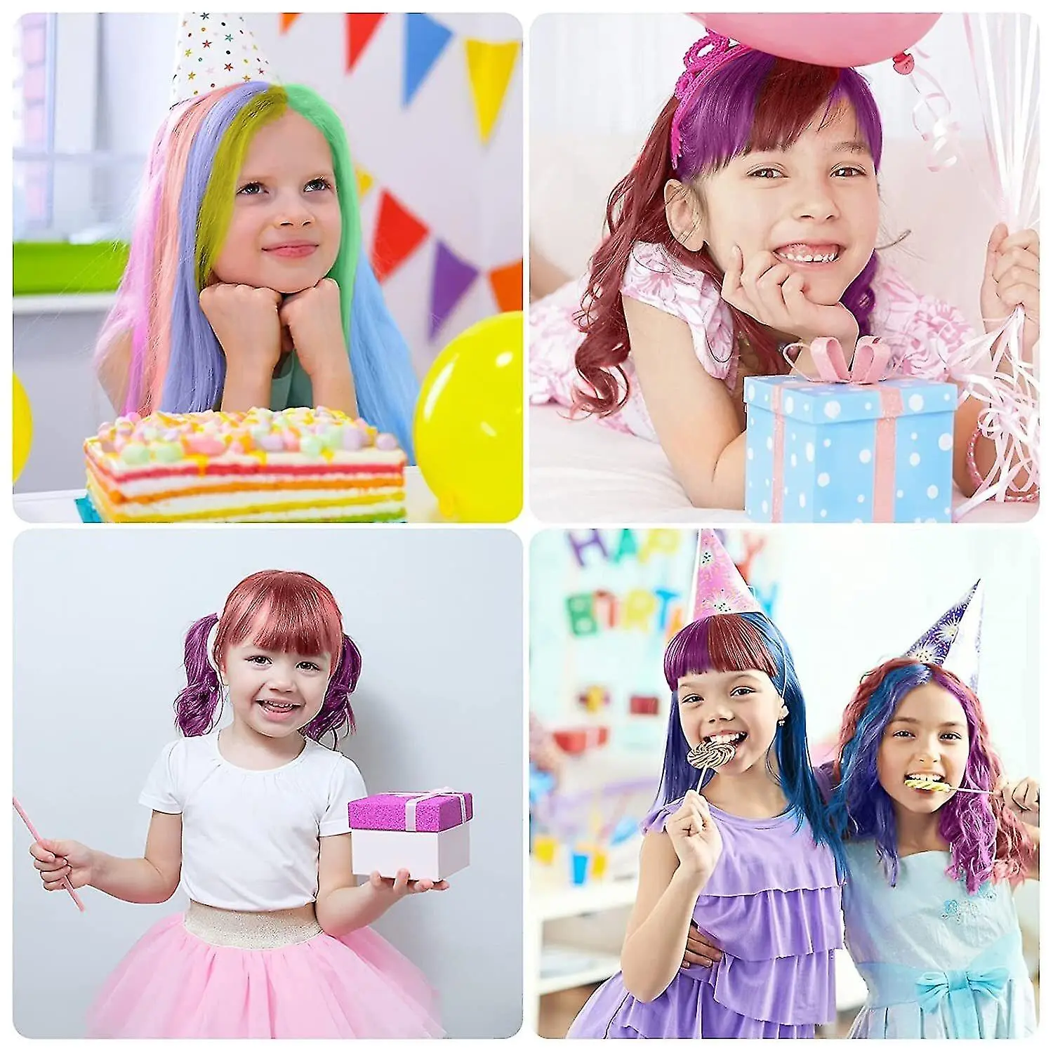 Transform Your Kid's Look with Vibrant Children's Hair Chalk - Easy to Apply and Wash Out!