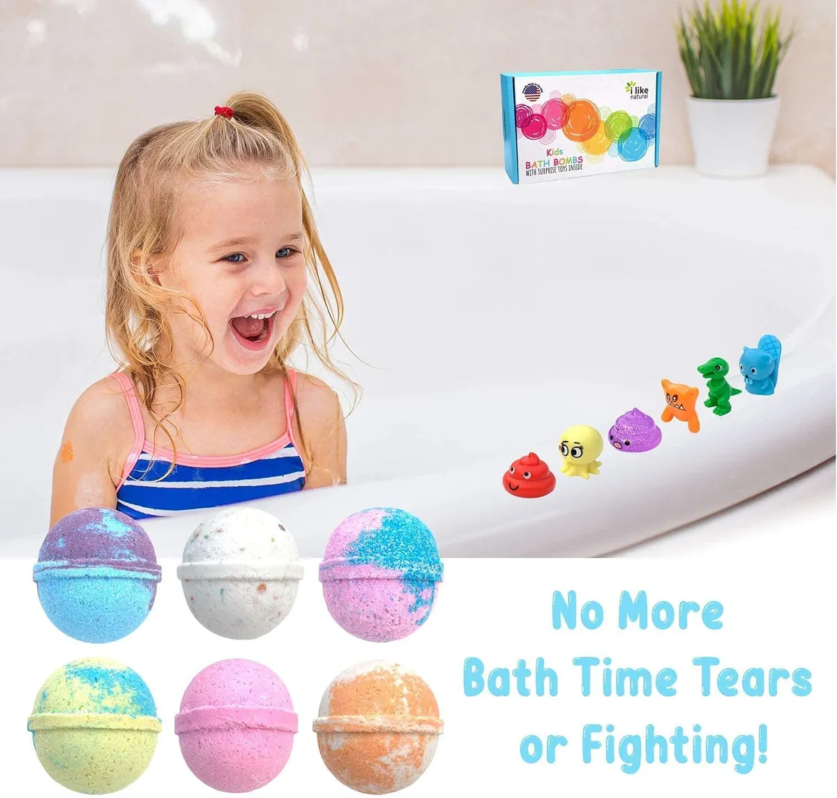 Fun and vibrant bath bombs for kids.