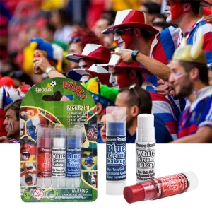 Waterproof Football Face Paint - stay spirited through any weather conditions!