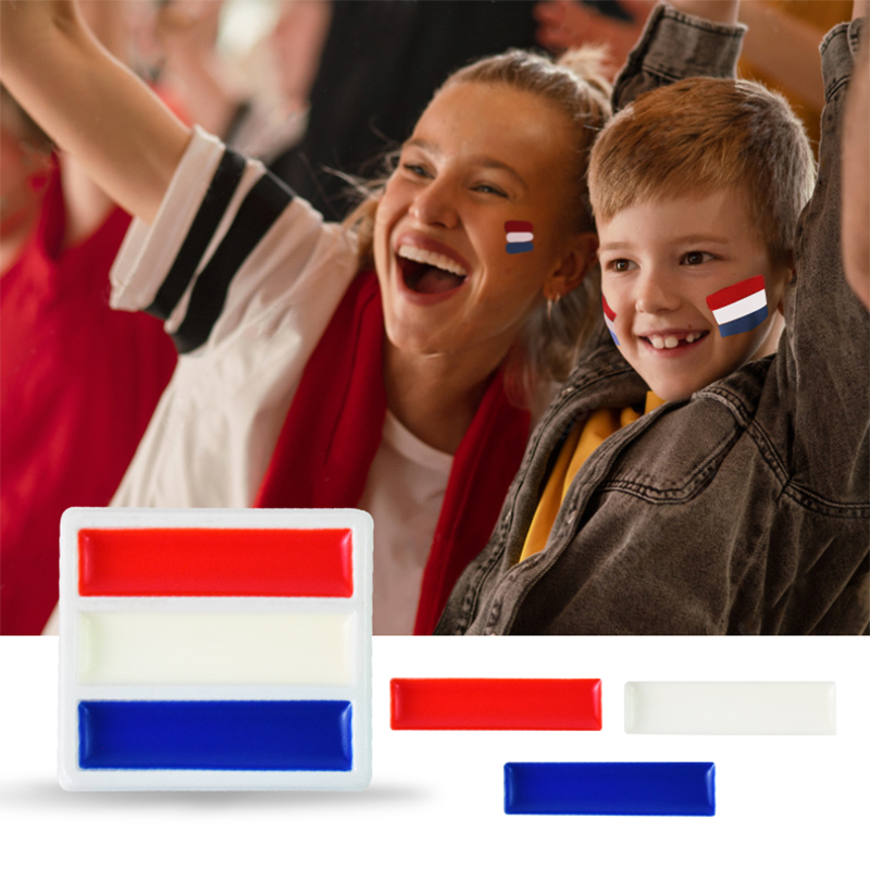 Face paint for sports kit with multiple colors and easy application.