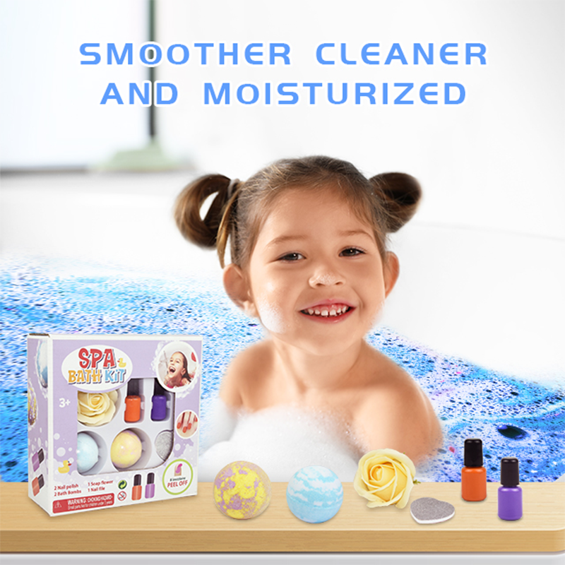 Close-up of Kids Bath Bombs dissolving in water, creating a lively and entertaining bath experience for kids.