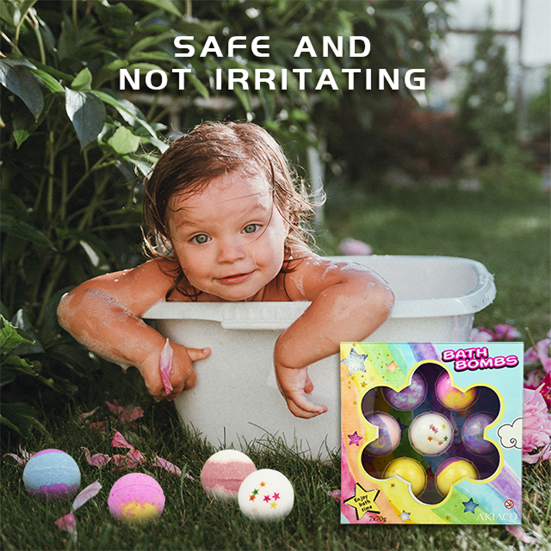 Kids bath bombs with natural ingredients, displayed in a gift box, perfect for making bath time exciting.