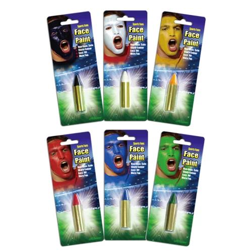 Close-up of Sports Face Painting kit and brushes.