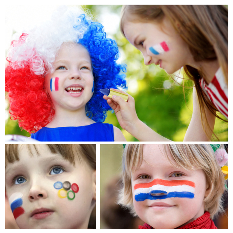 Fan with Sports Face Painting in team colors.
