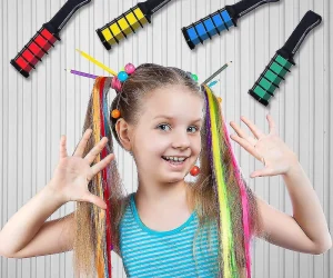 Close-up of Hair Chalk in vibrant colors, ready for creative styling.