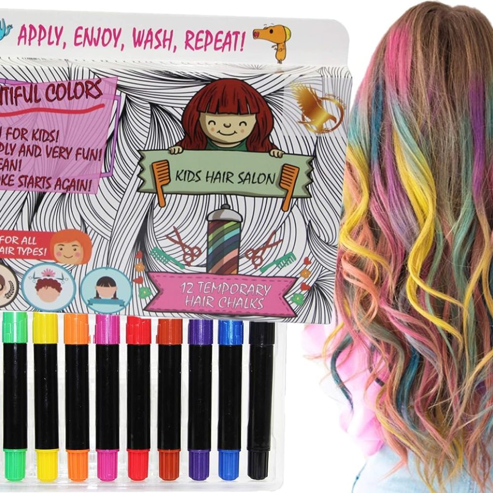 Before-and-after image showcasing the transformative power of Hair Chalk.