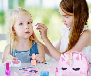 "Vibrant and age-appropriate Kids Makeup Looks showcasing colorful eyeshadows, cute blush, and sparkling lip gloss for a playful and creative touch.